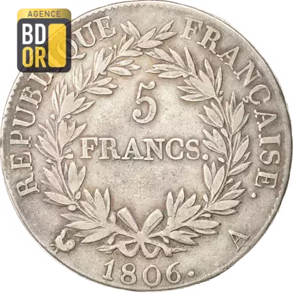 5 Frs Napoléon Empereur Tête Nue