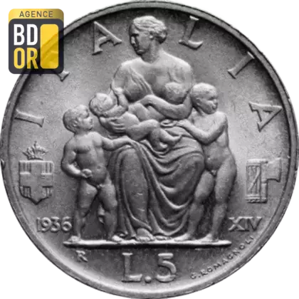 5 lires Victor-Emmanuel III 1936-1941