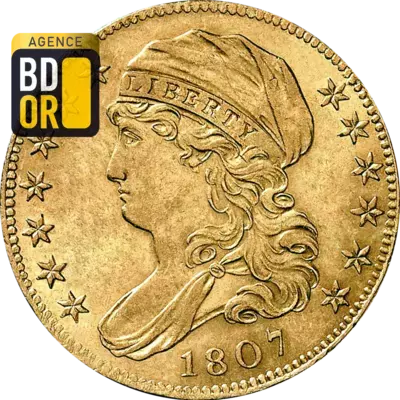 5 $ Or Buste Liberty 1807 Ã  1812