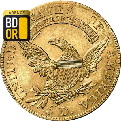 5 $ Or Buste Liberty 1807 à 1812