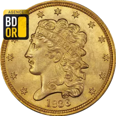 5 $ Or Classique 1834 Ã  1838