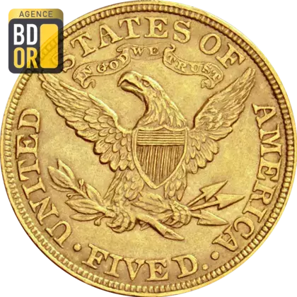 5 $ Or Liberty avec devise