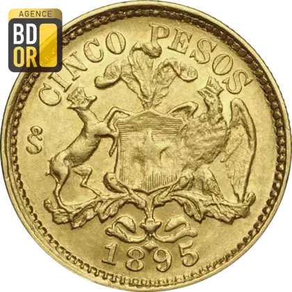 5 Pesos Or 1895 à 1911
