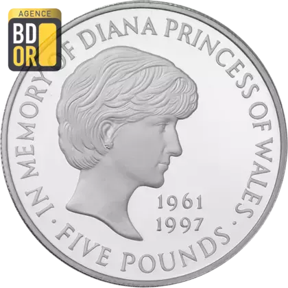 5 Pounds - Elizabeth II Diana, Princesse de Galles; BE Argent