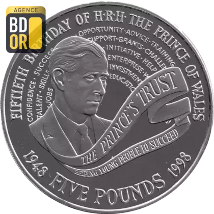 5 Pounds - Elizabeth II Prince Charles; Silver Proof