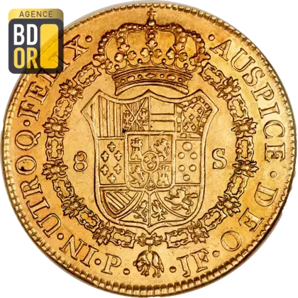 8 Escudos Or Charles IV Colombie 1791-1808