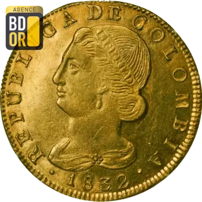 8 Escudos Or Colombie 1822-1838