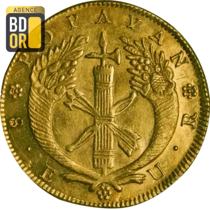 8 Escudos Or Colombie 1822-1838