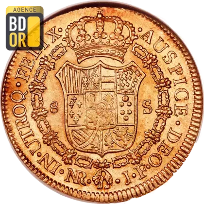 8 Escudos Or Ferdinand VII Colombie 1828-1820
