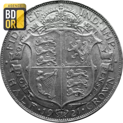Demi couronne George V 1Ã¨re effigie, argent