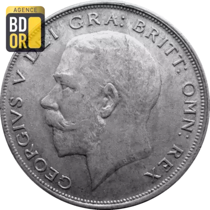 Demi couronne George V 1ère effigie, argent