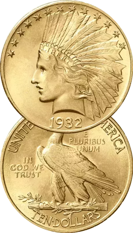 Pièce d'or 10 Dollars Tête d'Indien