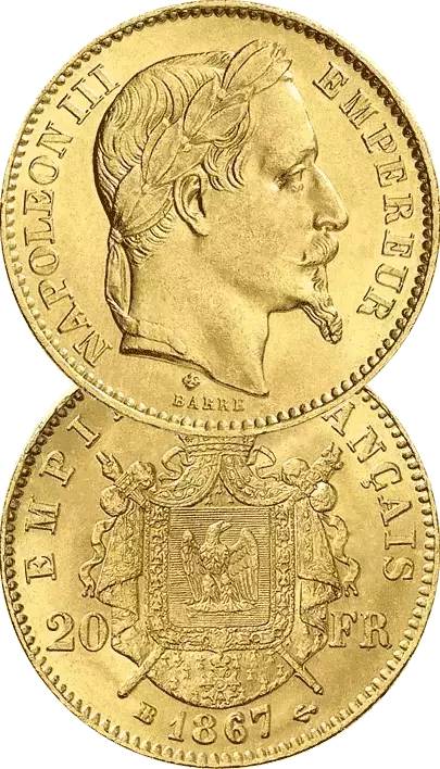 Pièce d’or 20 Francs Napoléon Lauré Pièce d’or 20 Francs Napoléon Lauré