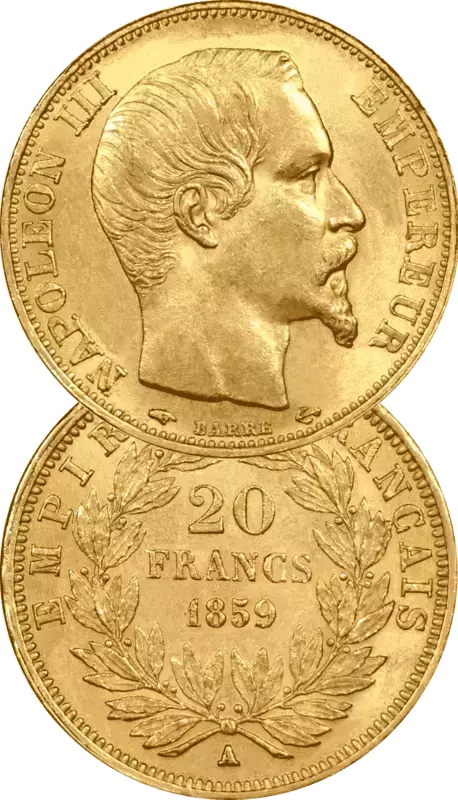 Pièce d'or 20 Francs Napoléon Tête Nue