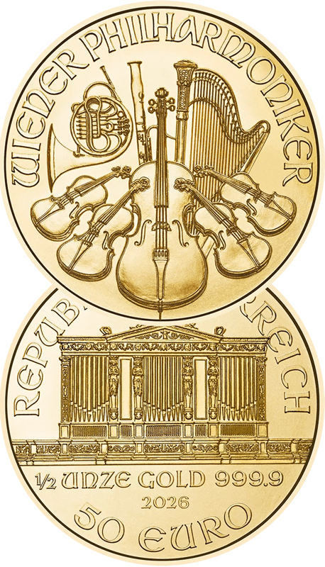 Pi&egrave;ce d'or Philharmonique 1/2 Once