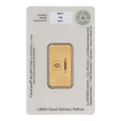 Lingotin Or 10 Grammes