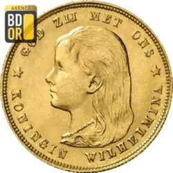 10 Gulden Or Wilhelmina Jeune