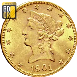 10 $ Or Liberty Avec Devise