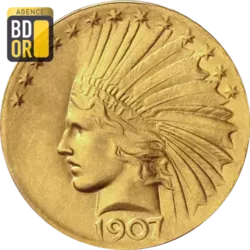 10$ Or Tête d'Indien Sans Devise