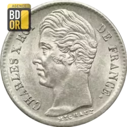 Un quart Franc Charles X Cannelée