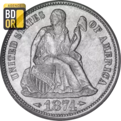 1 Dime Argent 1873 et 1874
