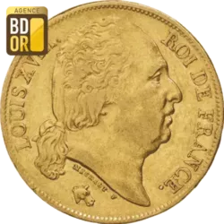 20 Frs Louis XVIII Buste Nu