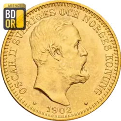 20 Kronor Or Oscar II Suède