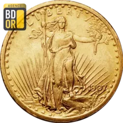 20$ Or St-Gaudens 1907 & 1908