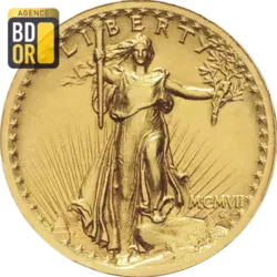 20$ Or St Gaudens Haut Relief