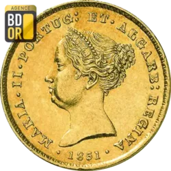 2500 Reis Or Marie II 1851
