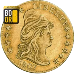 2,5 $ Or buste tourné à droite