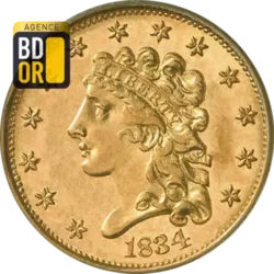 2,5 $ Or Tête classique