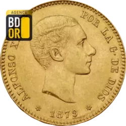 25 Pesetas Or 1876 à 1881