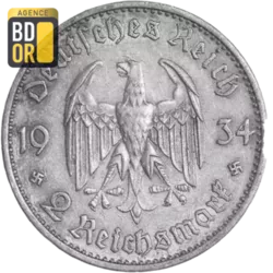 2 Reichsmark (Garnison de Potsdam), 1934