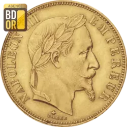 50 Frs Or Napoléon III Tête laurée