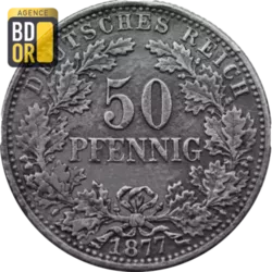 50 Pfennig Wilhelm I 1877 à 1878