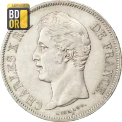 5 Frs Charles X Tranche en relief