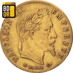 5 Frs Or Napoléon III, Lauré