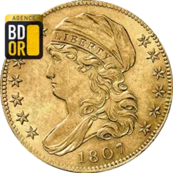 5 $ Or Buste Liberty 1807 à 1812