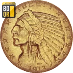 5 $ Or Tête d'Indien