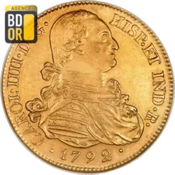 8 Escudos Or Charles IV Colombie 1791-1808