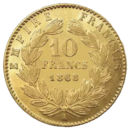 Pièce d'or 10 Francs Napoléon Lauré Pièce d'or 10 Francs Napoléon Lauré