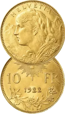 Pièce d’or 10 Francs Suisse Vreneli