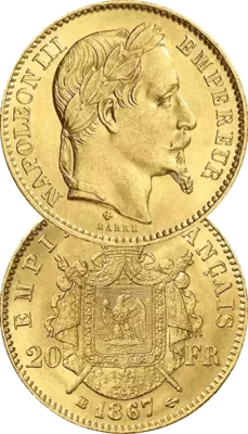 Pièce d’or 20 Francs Napoléon Lauré Pièce d’or 20 Francs Napoléon Lauré