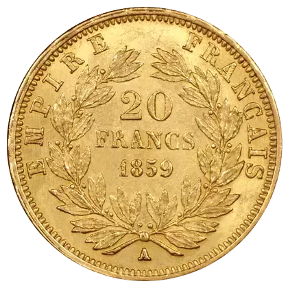 Pièce d'or 20 Francs Napoléon Tête Nue