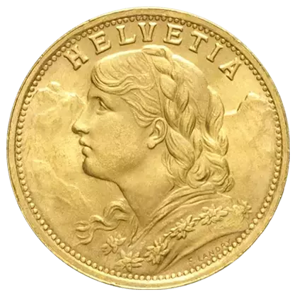 Pi&egrave;ce d&rsquo;or 20 Francs Suisse Vreneli