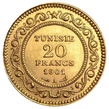 Pièce d'or 20 Francs Tunisie