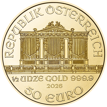 Pi&egrave;ce d'or Philharmonique 1/2 Once